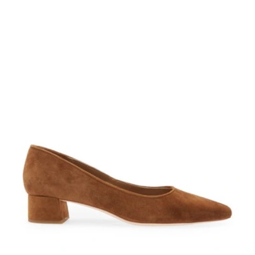 Loeffler Randall Brown Suede Block Heel Pumps